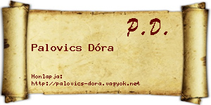 Palovics Dóra névjegykártya